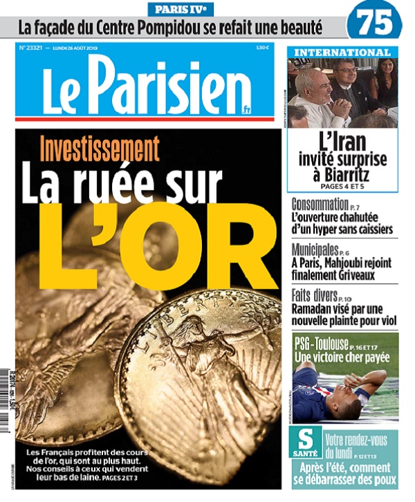 Le Parisien Du Lundi 26 Août 2019 Télécharger Des Magazines Journaux