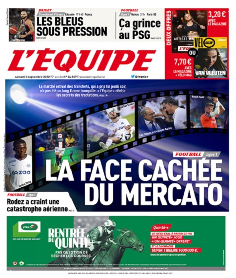 L Equipe Du Samedi 3 Septembre 2022 Télécharger Des Magazines