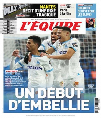 LEquipe Du Lundi 4 Décembre 2023 Télécharger Des Magazines Journaux