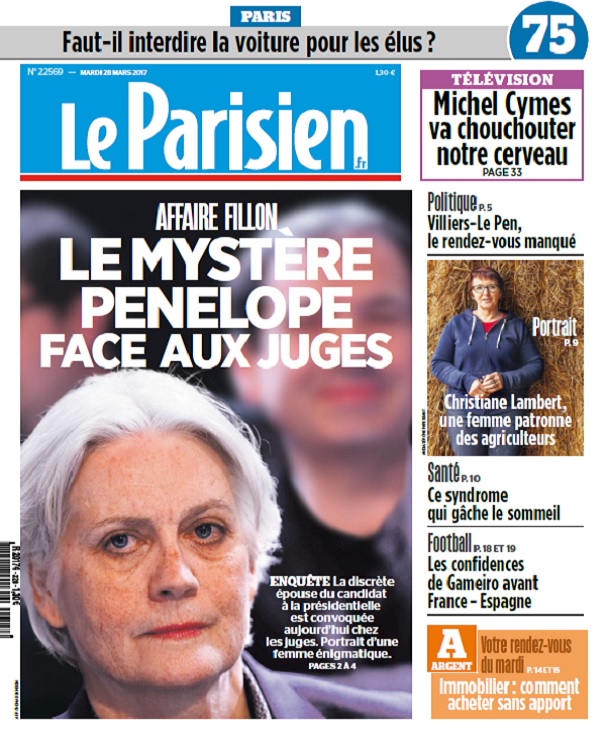 Le Parisien + Journal De Paris Du Mardi 28 Mars 2017