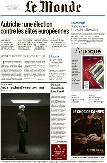 Le Monde Du Dimanche 22 et Lundi 23 Mai 2016