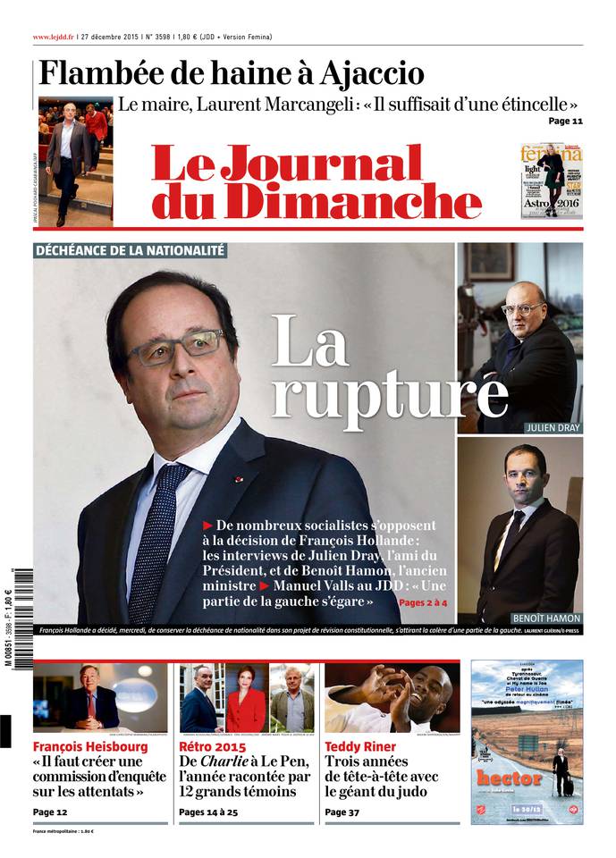 Le Journal Du Dimanche N°3598 Du 27 Décembre 2015