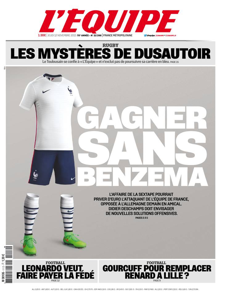 L'Equipe Du Jeudi 12 Novembre 2015